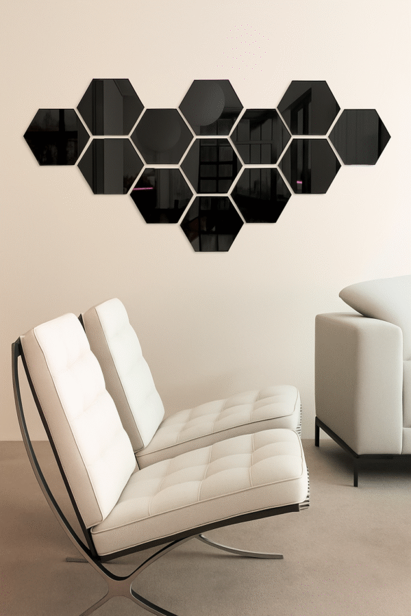Modern 3D Hexagon Mirror Stickers – Transform Your Walls with Style & Shine - Image 2