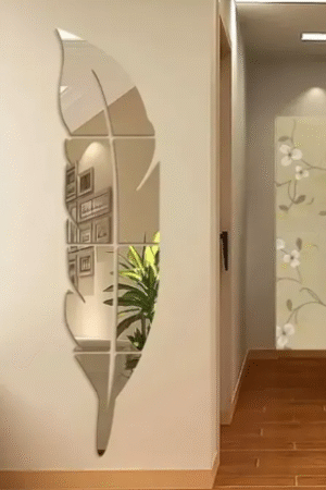 3D Acrylic Mirror Leaf Wall Décor – Elegant Reflective Art for Home, Office & Gifting